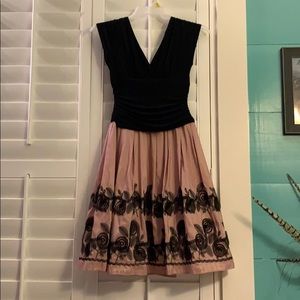 S.L.fashions Pink/Black Tulle Dress Size 8P